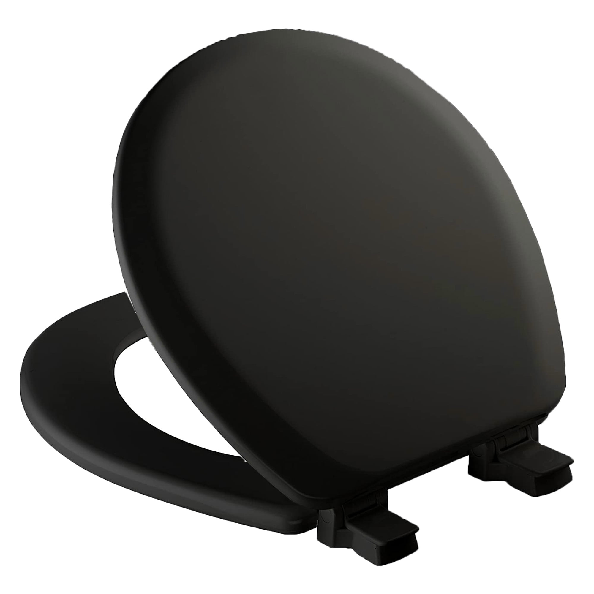 Black Round Molded Wood Toilet Seat 17 Inches