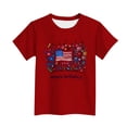 thumbnail image 5 of AHTJRT Girls Patriotic Shirts American Birthday Tee Tops Summer 4th of July Short Sleeve Tee Shirts Red 3-4 Years, 5 of 6