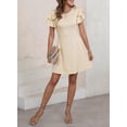 thumbnail image 4 of Vestido Dokotoo para mujer, primavera verano 2024, cuello en V, volantes, beige, 4 of 6