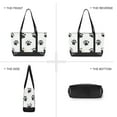 thumbnail image 6 of FORMRS Canvas Laptop Tote Bag for Women with 15.6" Computer Compartments Shoulder Handbag, Black Cartoon Cat Paw, 6 of 7