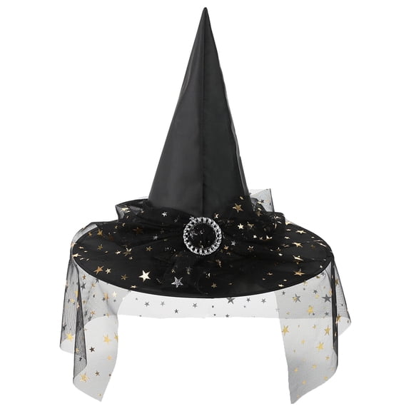 Oiyii Toddler Girls Moon‑Star‑Print Witch Hat Print Halloween‑Party Party Cap Halloween‑Party Kids Headpiece, Gd2