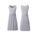 thumbnail image 4 of Franhais Women Nursing Dress, Sleeveless/Short Sleeve Crew Neck Striped/Solid Patchwork Breastfeeding A-line Dress, 4 of 5