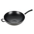 thumbnail image 1 of Wok antiadherente anodizado duro de 14 pulgadas, apto para horno 350 F, sartén antiadherente, utensilios de cocina, ollas y sartenes, cocina, freír profundamente, saltear estofado, 1 of 6