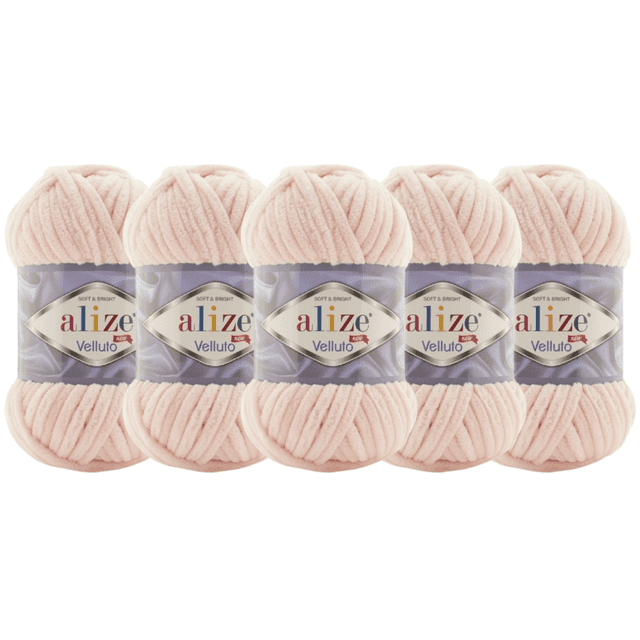 ESTAMBRE VELLUTO ALIZE TIPO CHENILLE CON 5 PZAS DE 100GRS C/U MISMO COLOR