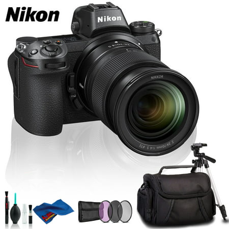 Nikon Z 6 Mirrorless Digital Camera with 24-70mm Lens, FTZ Mount Adapter, Case, and Tripod Kit (Intl Model)