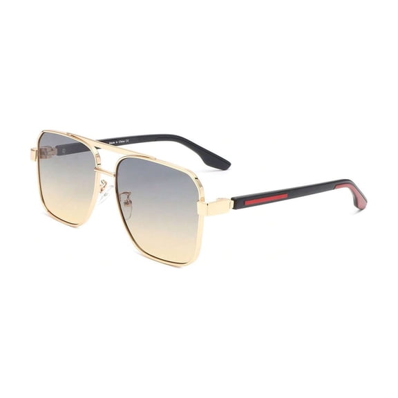 Light Yellow Gradient Lens Metal Frame Sunglasses - UV Protection Bright Outdoor & Casual Eyewear