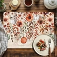 thumbnail image 4 of Fall Leaves Pumpkin Placemats Set of 1 Flowers Farmhouse Heat Insulated Linen Place Mats, Washable Stain-Proof Table Mats for Dining Tables Holiday Decor 13x19inch, 4 of 9