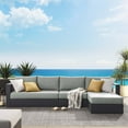 thumbnail image 2 of Modular Lounge Sectional Sofa Set, Grey Gray, Aluminum Metal, Outdoor Patio Balcony Cafe Bistro Garden Hospitality Restaurant, Modern Contemporary HB36637, 2 of 8