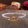 thumbnail image 5 of Morganite 3mm Round Shape Faceted Cut Beads 7 inch Adjustable Gold Plated Clasp Bracelet for men, women, unisex. Link Chain Stacking Bracelet.|LINK_04704, 5 of 6