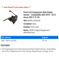 thumbnail image 2 of Front Left Suspension Ride Height Sensor - Compatible with 2010 - 2012 Acura ZDX 3.7L V6 2011, 2 of 2