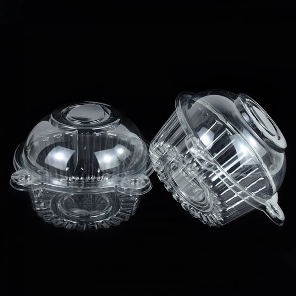 10pcs Cupcake Packaging Boxes Thick Clear Dessert Muffin Holders Case Plastic Dome Food Packing Box Wedding Birthday Party Decor