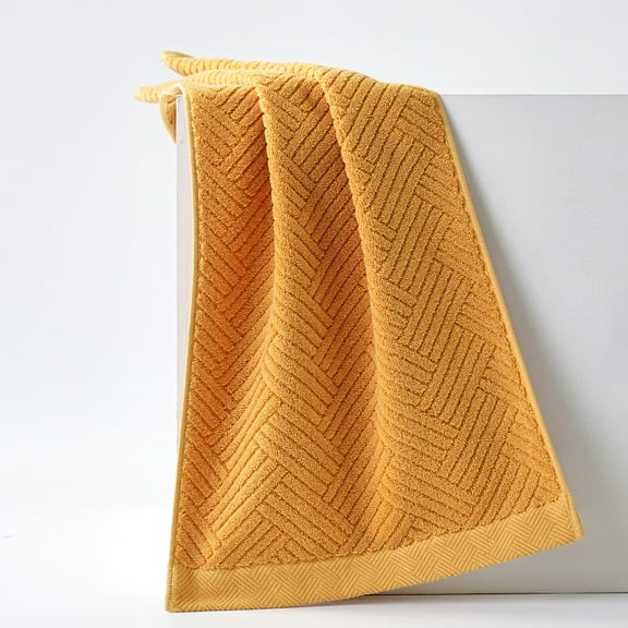 Namzi 2 Pc Yellow Absorbent Towels, 34x74cm Pure Cotton Prime Towels, Ultra-Absorbent & Soft Bath Towels, Ideal Cotton Towels for Bathroom.