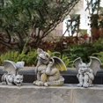 thumbnail image 4 of Estatua de resina, escultura de guardián de jardín, figura de gárgola, decoración para exteriores, figuras de Halloween de guardián sentado (A), 4 of 4