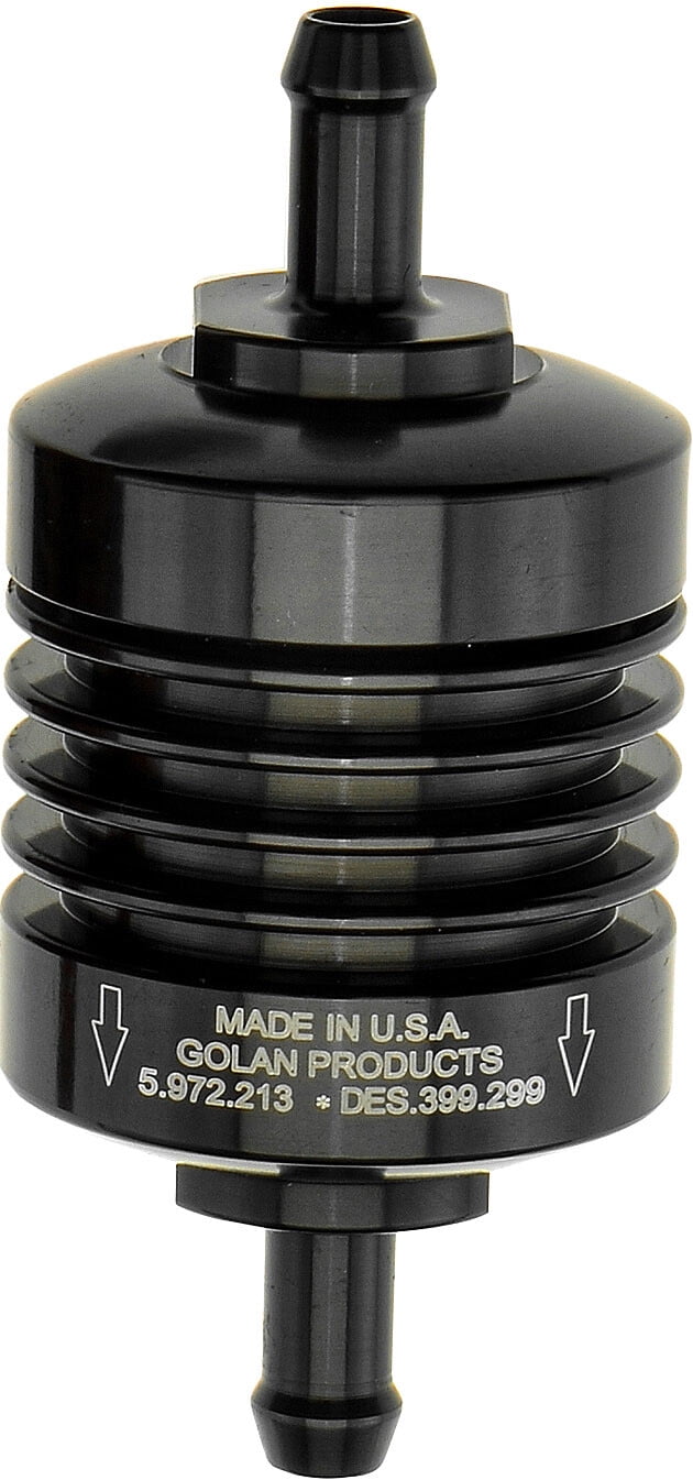 Golan 60250CBLACK MINI FUEL FILTER BLACK 1/4" BARB FITTING