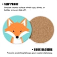 thumbnail image 3 of BaHomeck Drink Coasters Set of 4 with Holder fox with simple minimalistic design and pastel blue background Water Absorbent Ceramic Coasters Tabletop Protection,Suitable for Various Cup ,Home Decor, 3 of 4