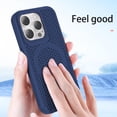 thumbnail image 3 of Magnetic Cooling Case for iPhone 16 Pro Max/Apple 16 Pro Max, Hard PC Slim Cellular Hole Heat Dissipation Mesh Breathable Hollow Honeycomb Case for Apple iPhone 16 Pro Max SR-Blue, 3 of 16