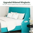 thumbnail image 3 of Amolife Full Size Modern Platform Upholstered Bed Frame with Deluxe Wingback, Lake Blue, 3 of 7