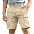 thumbnail image 2 of UngA Boys Cargo Shorts Quick Dry Hiking Shorts Lightweight Athletic Short with Pockets Outdoors (Khaki,9-10 Years), 2 of 7