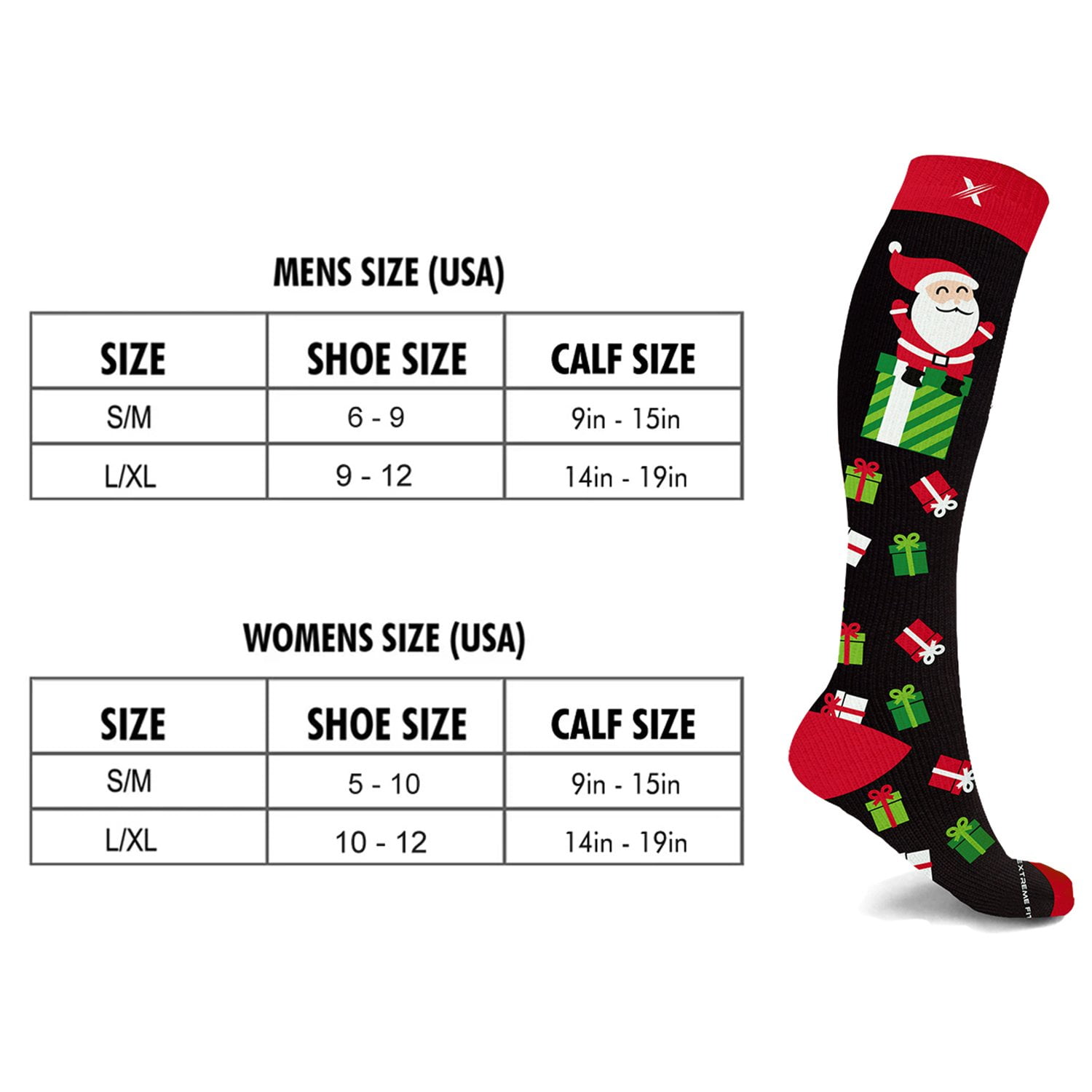 Holiday Compression Socks - Knee High Performance Socks for Running, Athletics, Travel, and Pregnancy - Improved Circulation & Support for Men and Women - 3 Pair