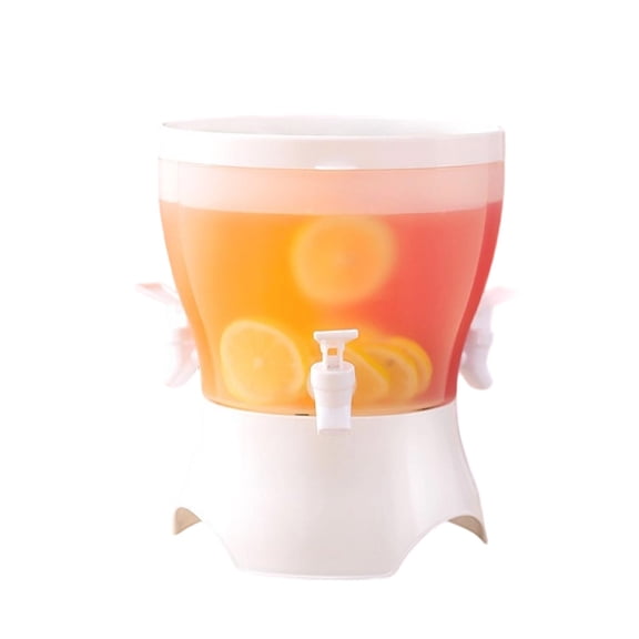 Water Dispenser with 3 Compartments Rotating Beverage Cooler Jug for Party, Large Capacity Drink Dispenser with Push Button Spigots, BPA Free Plastic Pitcher for Refrigerator Home Office