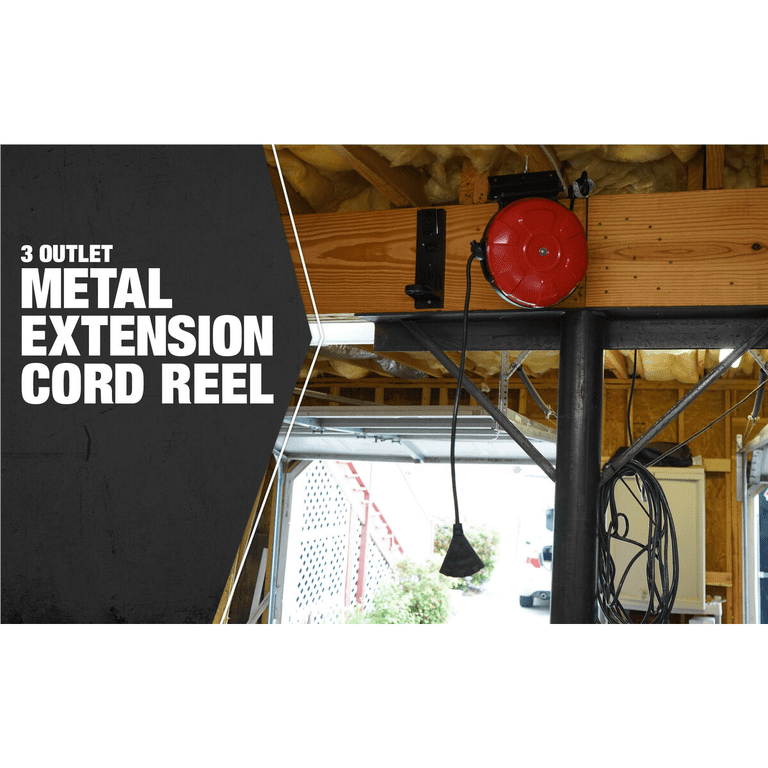 Woods 48006SW Retractable Extension Cord Reel With 3 Grounded