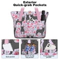 thumbnail image 2 of Tote Bag for Women - French Bulldog and Flower Shoulder Bag - Large Utility Work Duffle Bag with Zipper Handbag for Travel, Work, Sprots, 2 of 5