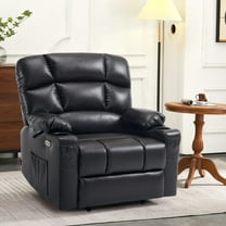 MCombo Oversized Lay Flat Power Lift Recliner with 27.2'' Wide Seat for Bariatric Elderly, Infinite Position, Faux Leather(Medium-Wide, Black)