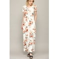 thumbnail image 4 of Made by Johnny Women's Short Sleeve Loose Plain Casual Long Maxi Dresses with Pockets XS WHITE_FLORAL, 4 of 6