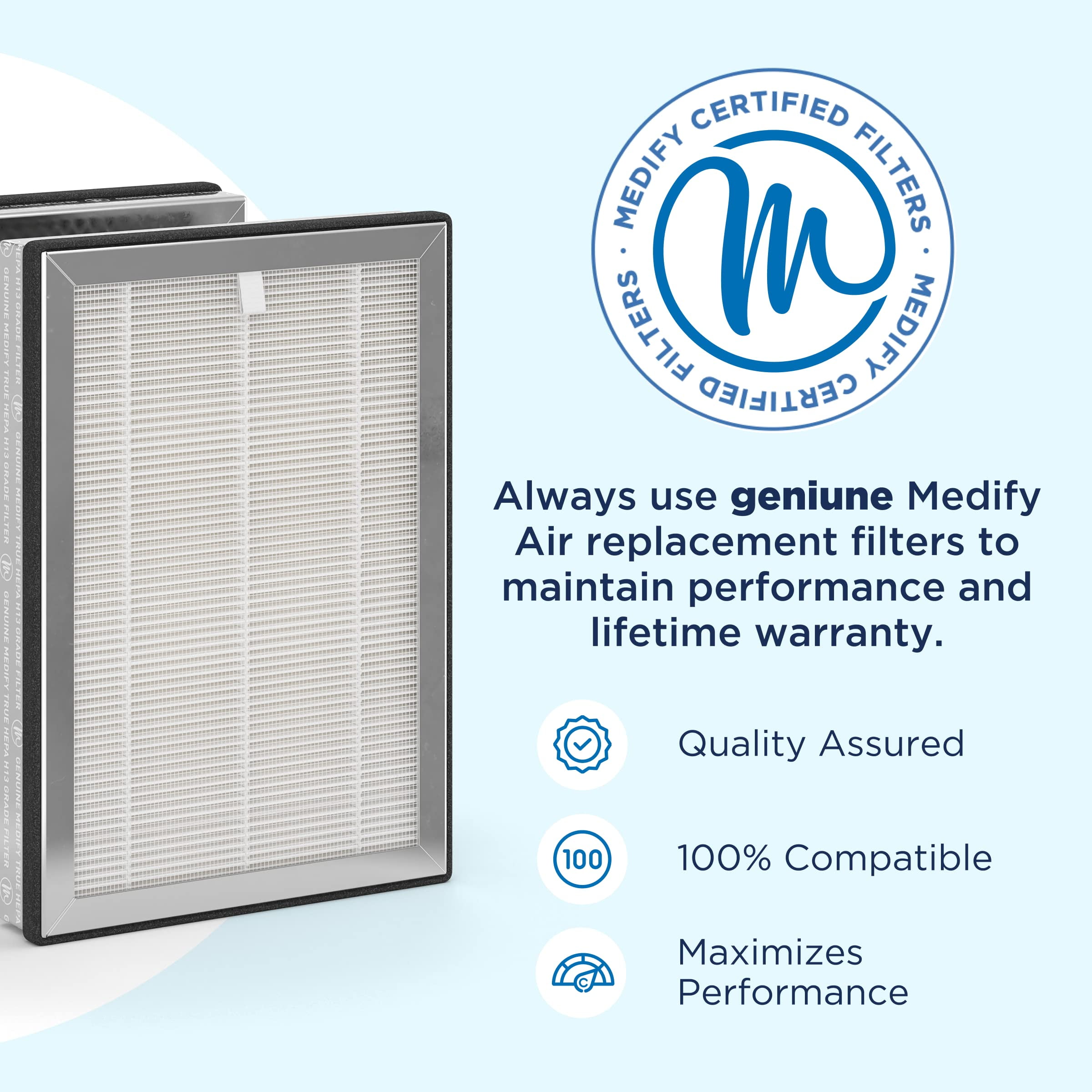 Medify Air MA 25 Replacement Filter HEPA Air Filter Replacement for Air Purifiers Air Purifier Filter for Offices Bedrooms Filter Aids Against