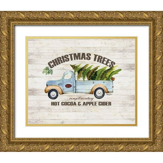 Talent, Kelley 14x12 Gold Ornate Wood Framed with Double Matting Museum Art Print Titled - Christmas Trees
