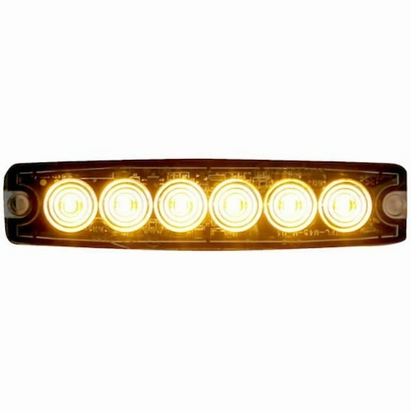 8892202 Surface Mount Ultra Thin 6 LED Strobe Light - Amber & Clear - 5.14in.