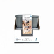Mainstays Plastic Food Storage Bento Snack Container, Rectangle, Grey, 19oz Capacity, Made for Portable Food Storage