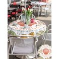 thumbnail image 5 of Outdoor Tablecloth with Umbrella Hole for Patio/Picnic/Party/Camping, Scallop Shell Waterproof Table Cloth Round Cover Washable, Coastal Palm Leaves Tropical Boho Botanical (Dia 54"), 5 of 9