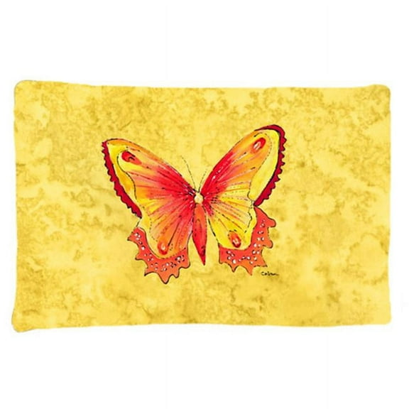 20.5 W x 30 in. Butterfly on Yellow Moisture Wicking Fabric Standard Pillowcase