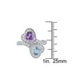 thumbnail image 3 of 2.50 Carat (Ctw) Blue Topaz and Amethyst Heart Promise Ring in Sterling Silver with Lab Created White Sapphires for Women, 3 of 6