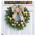 thumbnail image 2 of Cinvoph 11.8" Christmas Artificial Bow Wreath, Exquisite Wreath with Xmas Balls, Bow, Pinecone and Berries for Front Door Wall Windows Xmas Ornament, C, 2 of 5