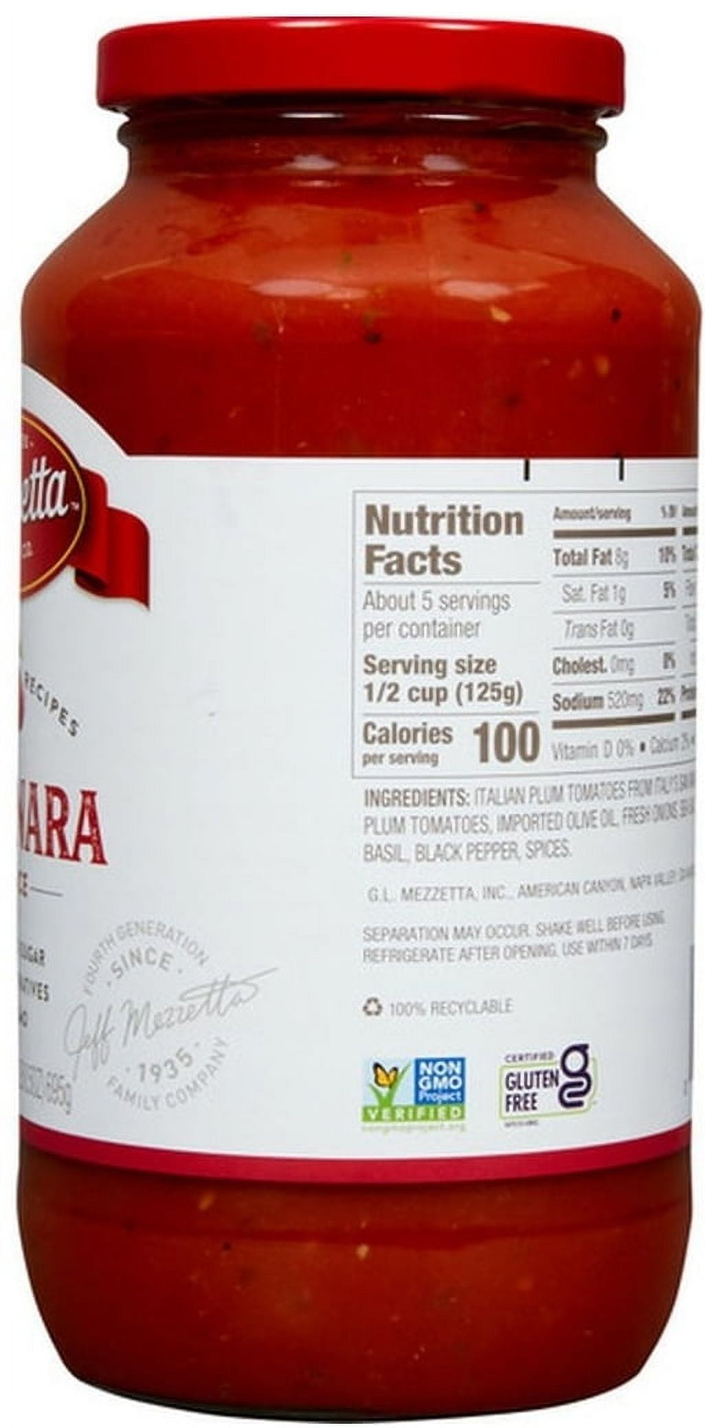 (3 pack) Mezzetta Family Recipes Spicy Marinara 24 fl oz Jar