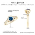 thumbnail image 6 of Rosec Jewels London Blue Topaz Vintage Inspired Engagement Ring for Women - Blue Topaz Diamond Ring - AAA Grade - With Jewelry Box, 14K Yellow Gold, US 5.50, 6 of 9