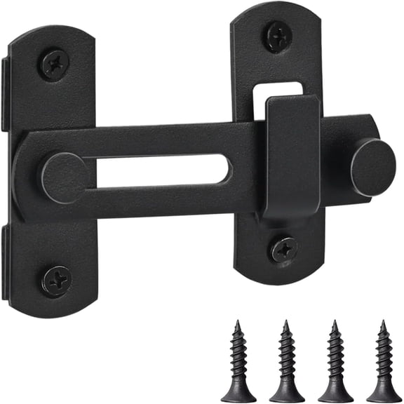 Gate Latches - 180 Degree Safety Door Lock for Barn Doors - 2.75”W, 3.93"L Stainless Steel Latch - Matte Black Finish - Secure Your Property