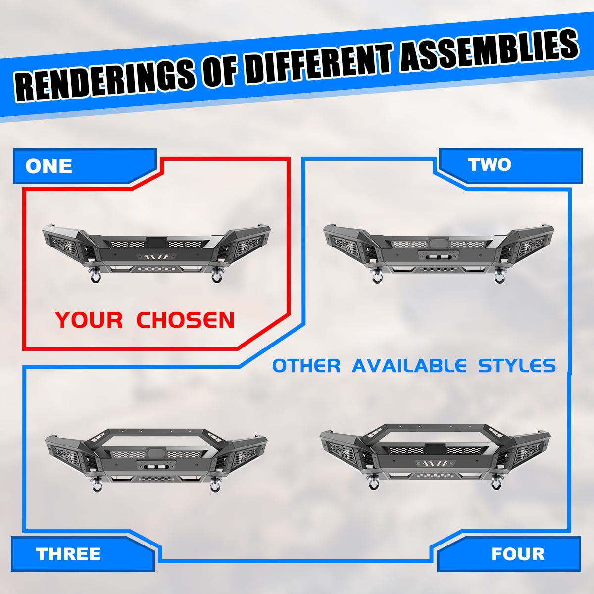 Front Bumper for 2025 Ram 1500,Heavy Duty Steel Full Width Front Bumper with Side Wings A