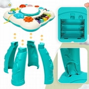Musical Learning Table, HDJ Infant Toddler Activity Center Baby Toys for Boys and Girls, Musical Educational Learning Table for 6 to 36 Months Year Old, Green
