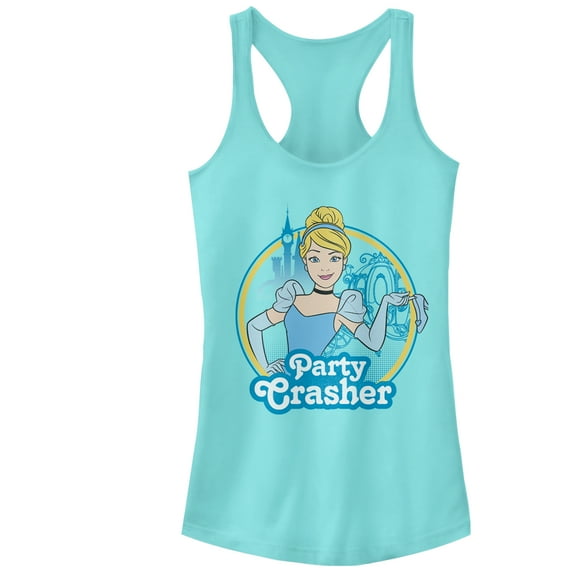 Junior's Cinderella Party Crasher Racerback Tank Top Cancun Medium
