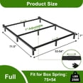 thumbnail image 3 of 7 Inch Full Size Bed Frame for Box Spring and Mattress, 9  Support Metal Bed Base, Tool-Free and Easy Assembly, Black, 3 of 6