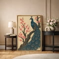 thumbnail image 2 of Framed Canvas Print Peacock Wall Art Japandi Decorative for Living Room Bedroom - 24"x36" NATURAL, 2 of 8