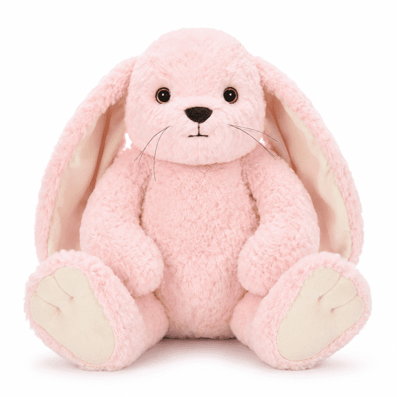 17.7" Pink Plush Bunny Rabbit Stuffed Animal, Soft Long-Eared Bunny Toy, Cute Cuddly Plush Rabbit Gift for Kids Girls Boys, Birthday Easter Christmas Gift