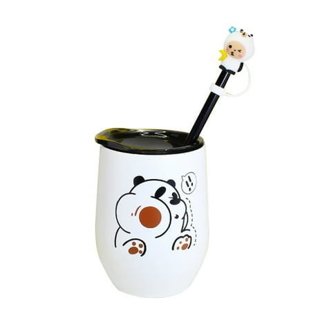 

Kids Durable Stainless Steel Material Thermos Cups with Straw Spout and Cover