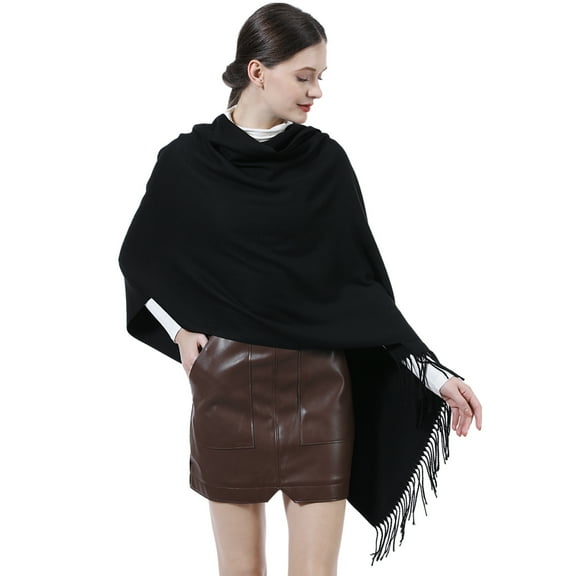 Ladiery Women's Plush Soft Scarf Wrap - Cozy Lightweight Shawl for Commute & Travel, Oversized Solid Color for Spring & Fall, 78x27 Inches