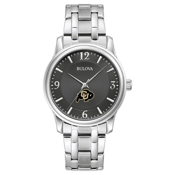 Men's Bulova Black Colorado Buffaloes Stainless Steel Corporate Collection Watch