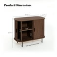 thumbnail image 3 of LuxenHome Sideboard Buffet Cabinet with Storage, 35" Walnut Mid Century Modern Accent Cabinet, Sliding Door Entryway Small Storage Cabinets for Kitchen, Living Room, Entryway, 3 of 9