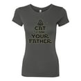 thumbnail image 3 of Cat I Am Your Father Cat Lover Womens Slim Fit Junior Tee, Dark Grey, Medium, 3 of 5